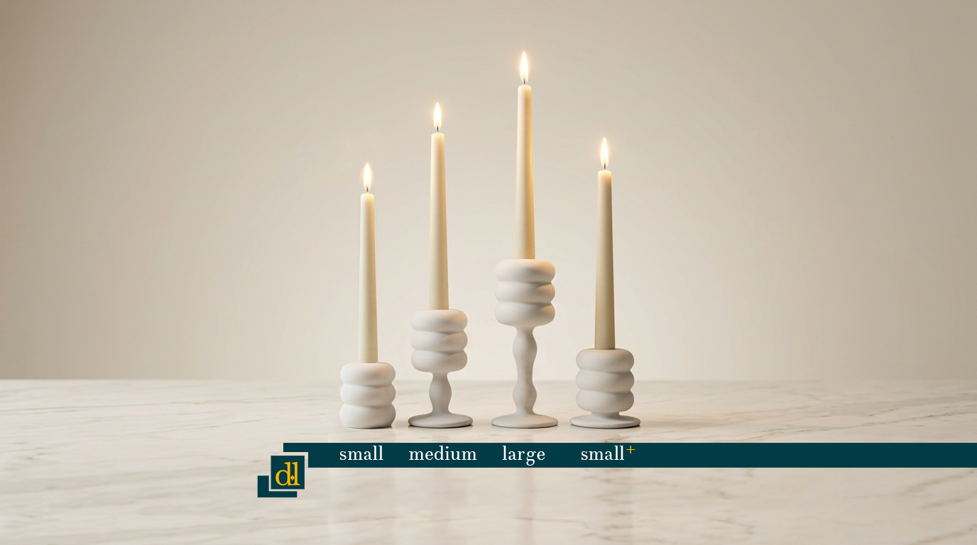 Flamella Alba – 4-Piece Candle Holder Set