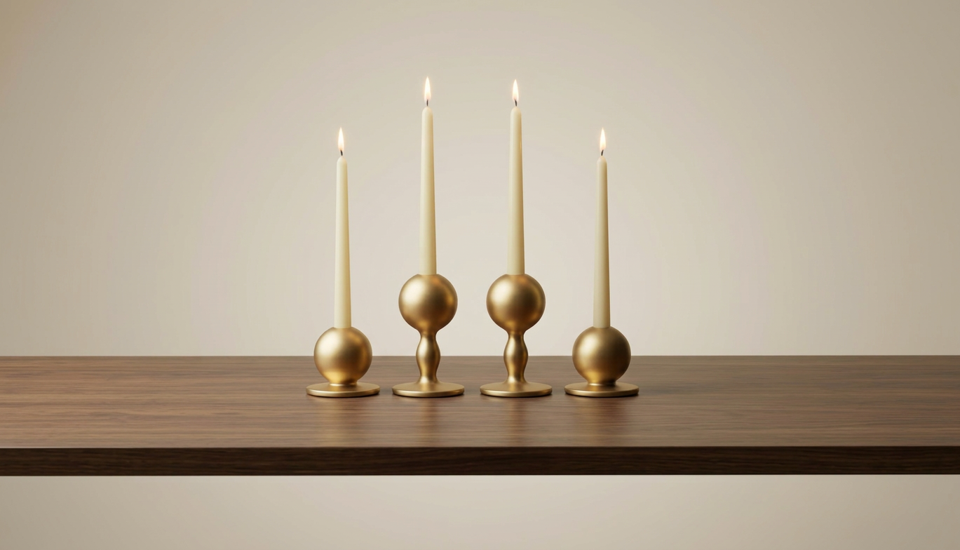 Flamella Sole – 4-Piece Candle Holder Set