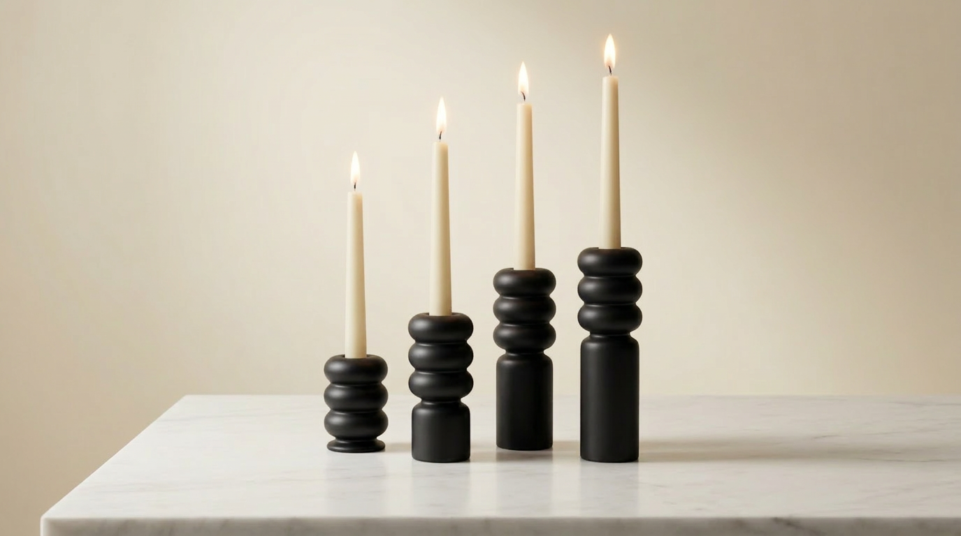Flamella Aura – 4-Piece Candle Holder Set