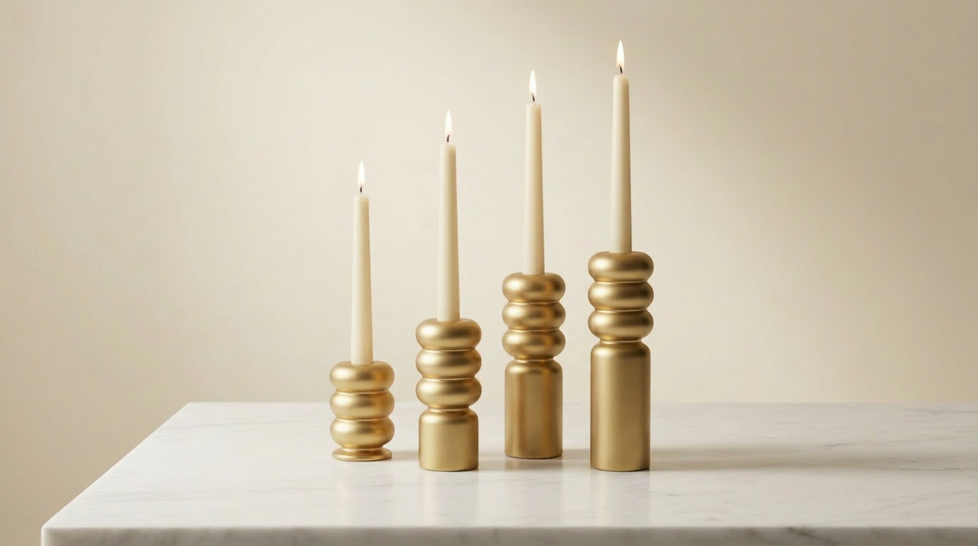 Flamella Aura – 4-Piece Candle Holder Set