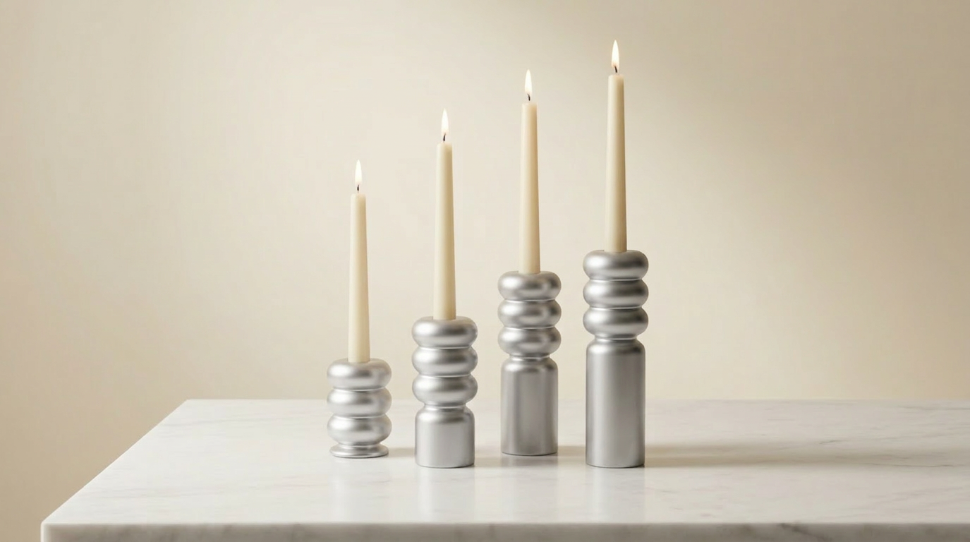 Flamella Aura – 4-Piece Candle Holder Set